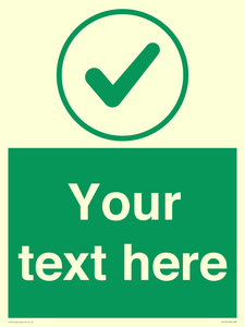 IV7137: Custom green background, green tick in circle sign