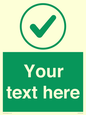 IV7137: Custom green background, green tick in circle sign
