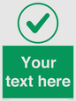 IV7137: Custom green background, green tick in circle sign