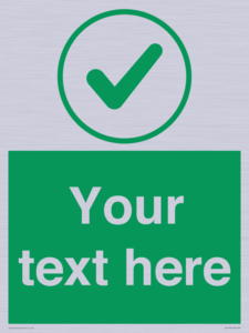 IV7137: Custom green background, green tick in circle sign