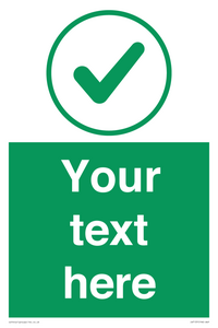 IV7137: Custom green background, green tick in circle sign