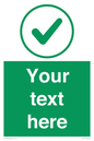 IV7137: Custom green background, green tick in circle sign