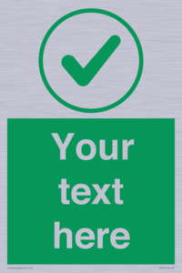 IV7137: Custom green background, green tick in circle sign