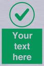 IV7137: Custom green background, green tick in circle sign