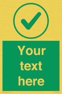 IV7137: Custom green background, green tick in circle sign