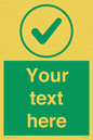 IV7137: Custom green background, green tick in circle sign