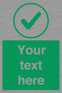 IV7137: Custom green background, green tick in circle sign