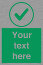 IV7137: Custom green background, green tick in circle sign