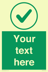IV7137: Custom green background, green tick in circle sign