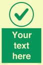 IV7137: Custom green background, green tick in circle sign