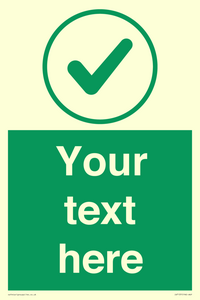 IV7137: Custom green background, green tick in circle sign