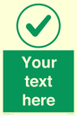 IV7137: Custom green background, green tick in circle sign