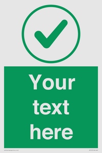 IV7137: Custom green background, green tick in circle sign