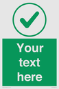 IV7137: Custom green background, green tick in circle sign