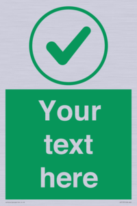 IV7137: Custom green background, green tick in circle sign