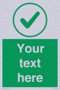 IV7137: Custom green background, green tick in circle sign