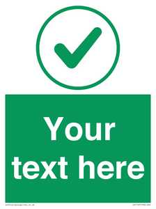 IV7137: Custom green background, green tick in circle sign