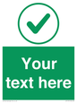 IV7137: Custom green background, green tick in circle sign