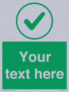IV7137: Custom green background, green tick in circle sign