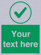 IV7137: Custom green background, green tick in circle sign