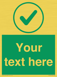 IV7137: Custom green background, green tick in circle sign
