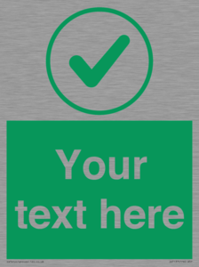IV7137: Custom green background, green tick in circle sign