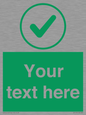 IV7137: Custom green background, green tick in circle sign