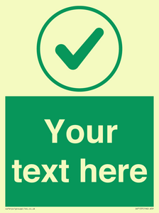 IV7137: Custom green background, green tick in circle sign