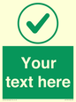 IV7137: Custom green background, green tick in circle sign