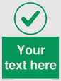 IV7137: Custom green background, green tick in circle sign