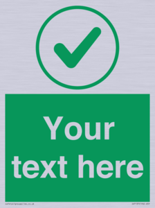 IV7137: Custom green background, green tick in circle sign