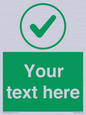IV7137: Custom green background, green tick in circle sign