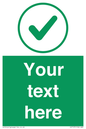 IV7137: Custom green background, green tick in circle sign