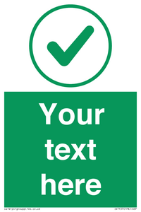 IV7137: Custom green background, green tick in circle sign
