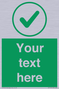 IV7137: Custom green background, green tick in circle sign