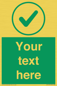 IV7137: Custom green background, green tick in circle sign