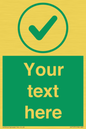 IV7137: Custom green background, green tick in circle sign