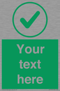 IV7137: Custom green background, green tick in circle sign