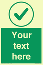 IV7137: Custom green background, green tick in circle sign