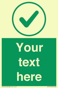 IV7137: Custom green background, green tick in circle sign