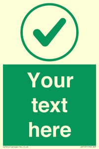 IV7137: Custom green background, green tick in circle sign