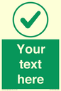 IV7137: Custom green background, green tick in circle sign