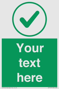 IV7137: Custom green background, green tick in circle sign