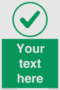 IV7137: Custom green background, green tick in circle sign