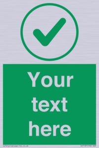 IV7137: Custom green background, green tick in circle sign
