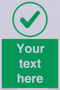 IV7137: Custom green background, green tick in circle sign