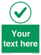 IV7137: Custom green background, green tick in circle sign