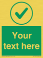 IV7137: Custom green background, green tick in circle sign