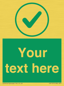 IV7137: Custom green background, green tick in circle sign