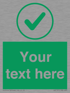 IV7137: Custom green background, green tick in circle sign